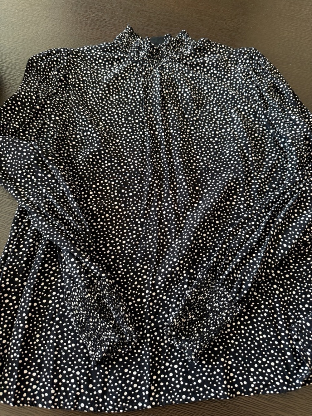 Sanctuary Black & White Polka Dot Long-Sleeve Blouse